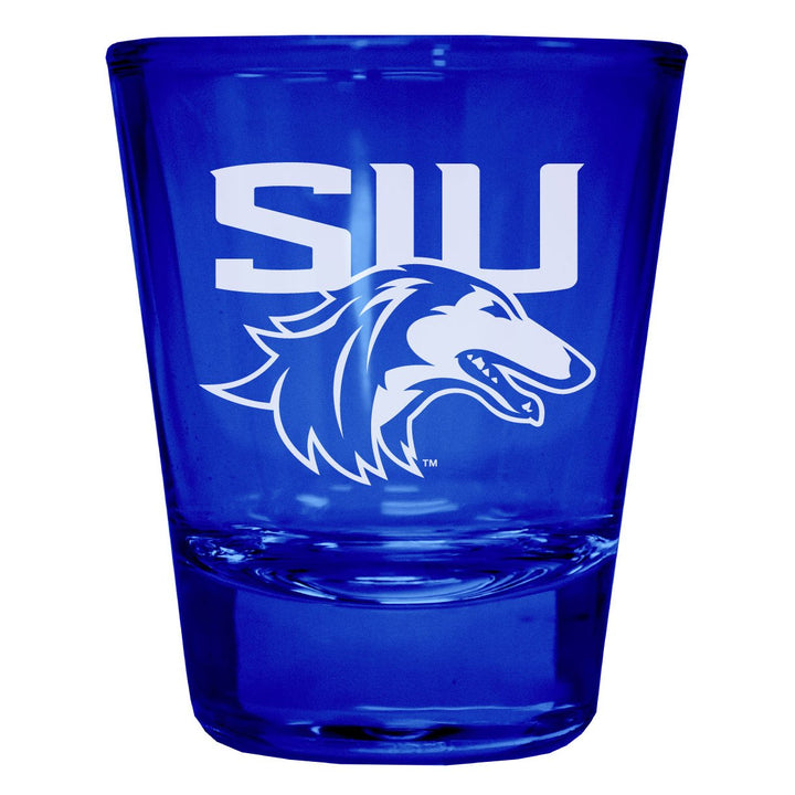 Southern Illinois Salukis Engraved Full Color 2oz Shot Glass Officially Licensed Collegiate Product Image 1