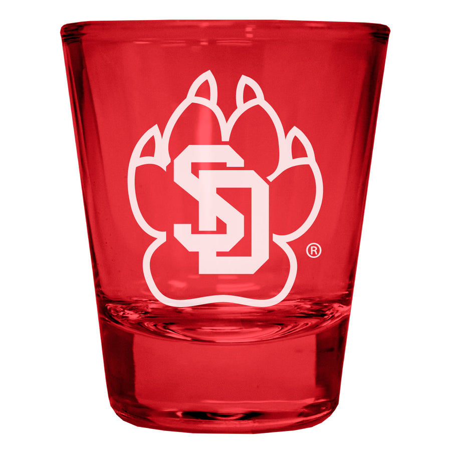 South Dakota Coyotes Engraved Full Color 2oz Shot Glass Officially Licensed Collegiate Product Image 1