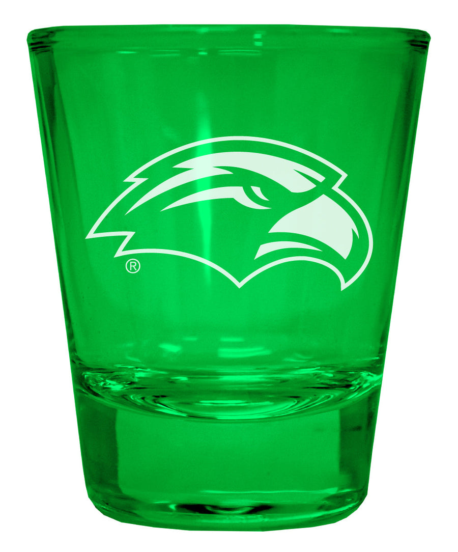 Southern Mississippi Golden Eagles Engraved Full Color 2oz Shot Glass Officially Licensed Collegiate Product Image 1