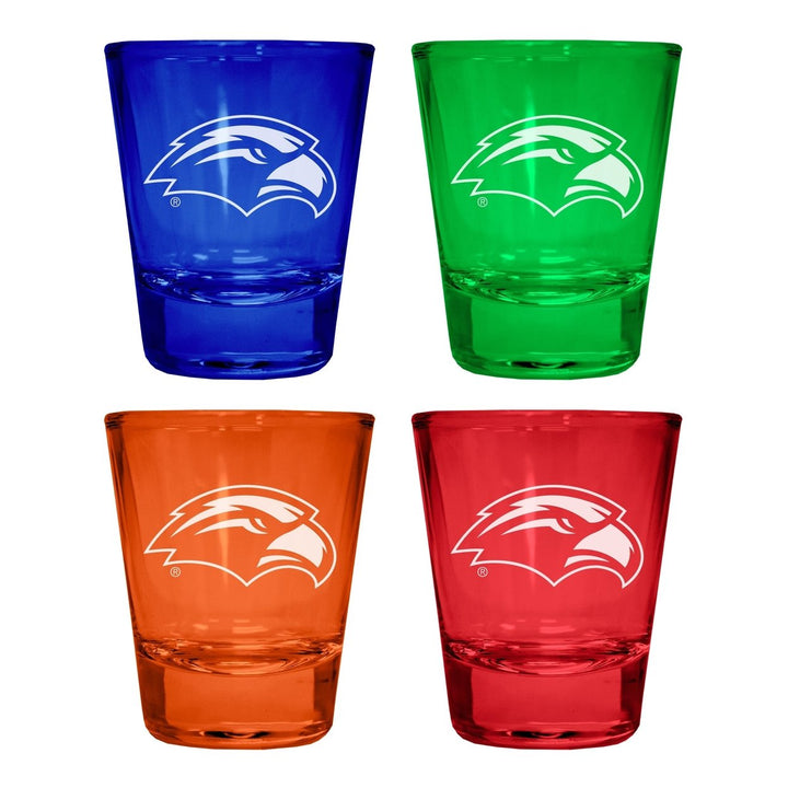 Southern Mississippi Golden Eagles Engraved Full Color 2oz Shot Glass Officially Licensed Collegiate Product Image 1