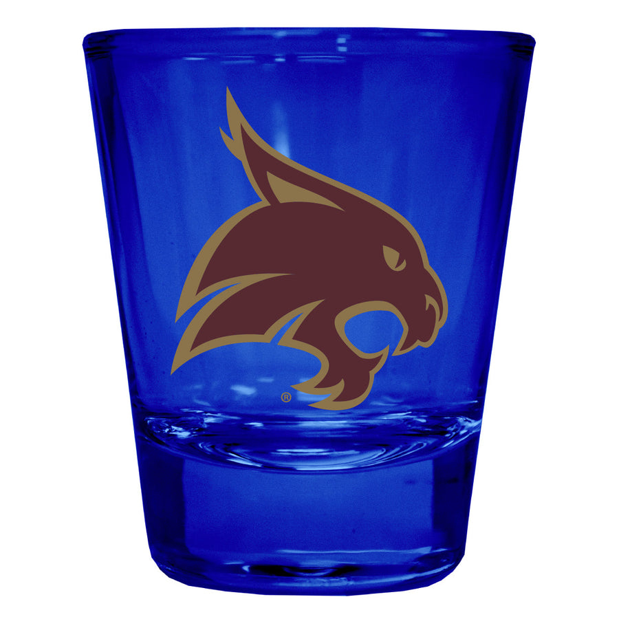 Texas State Bobcats Full Color 2oz Shot Glass Officially Licensed Collegiate Product Image 1