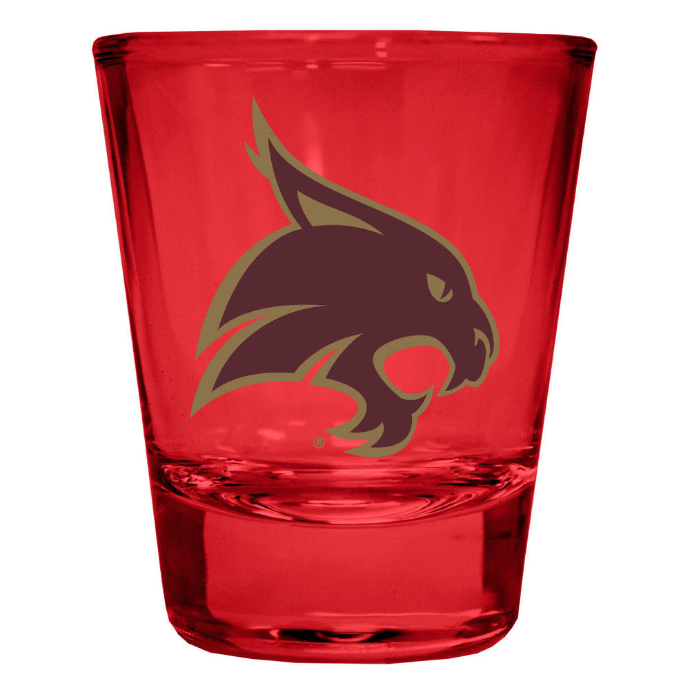 Texas State Bobcats Full Color 2oz Shot Glass Officially Licensed Collegiate Product Image 2