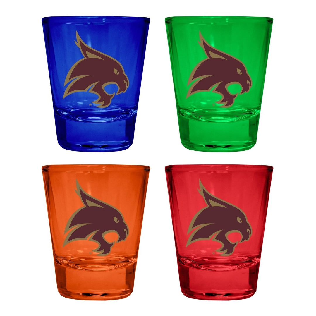 Texas State Bobcats Full Color 2oz Shot Glass Officially Licensed Collegiate Product Image 1