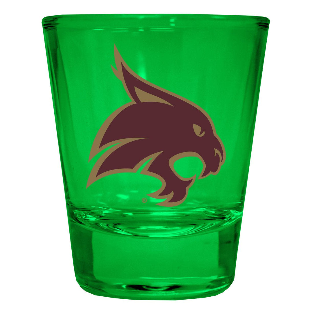 Texas State Bobcats Full Color 2oz Shot Glass Officially Licensed Collegiate Product Image 1