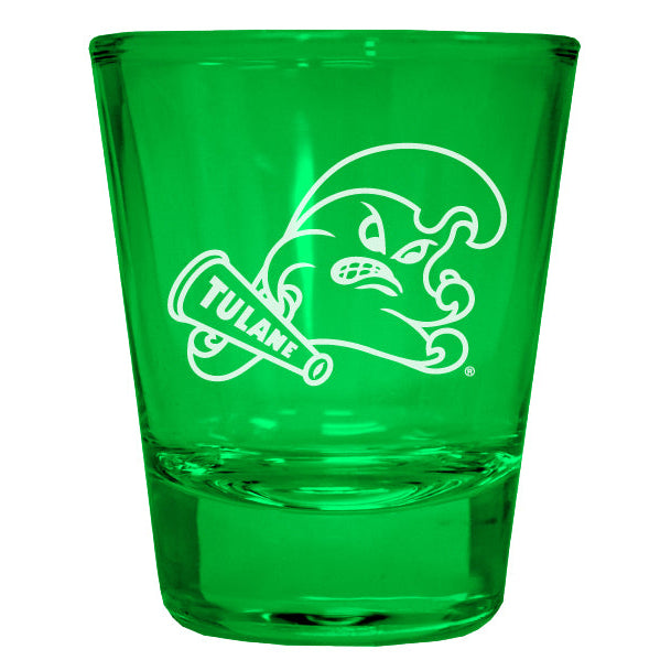 Tulane University Green Wave Engraved Full Color 2oz Shot Glass Officially Licensed Collegiate Product Image 2