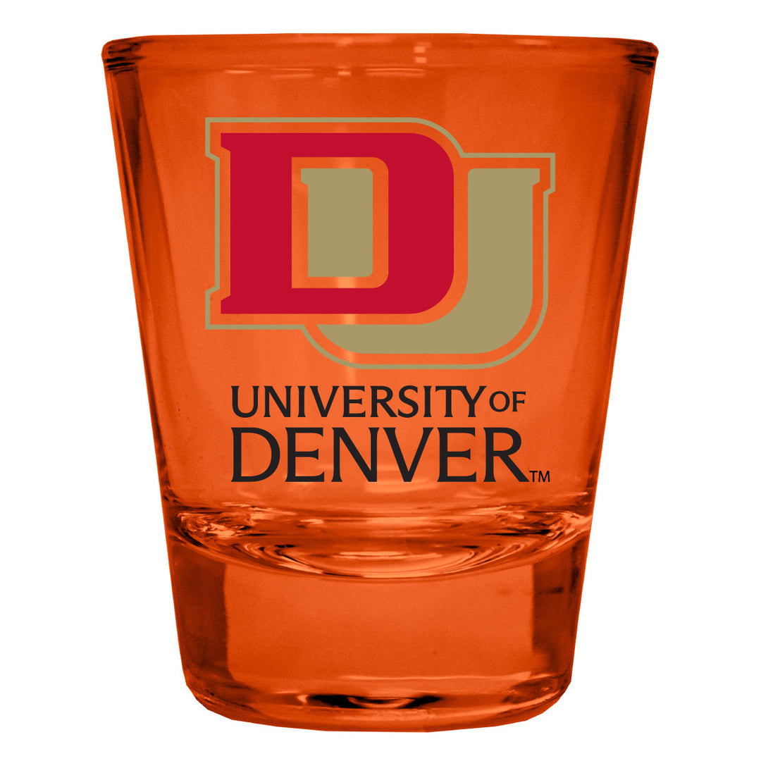 University of Denver Pioneers Full Color 2oz Shot Glass Officially Licensed Collegiate Product Image 1