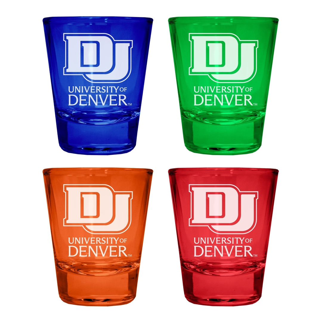 University of Denver Pioneers Engraved Full Color 2oz Shot Glass Officially Licensed Collegiate Product Image 4