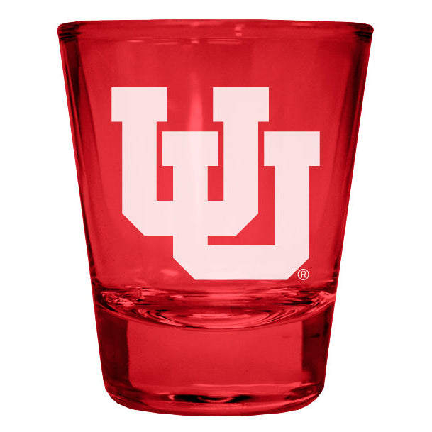 Utah Utes Engraved Full Color 2oz Shot Glass Officially Licensed Collegiate Product Image 2