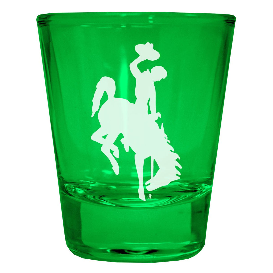 University of Wyoming Engraved Full Color 2oz Shot Glass Officially Licensed Collegiate Product Image 1