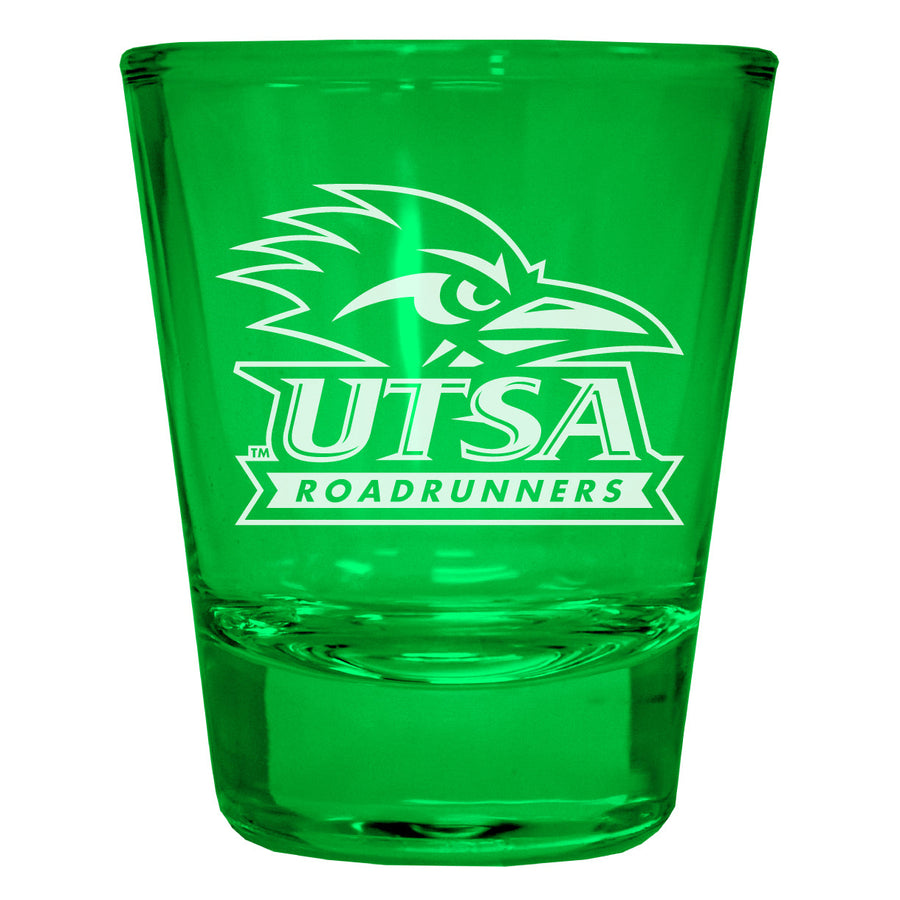 UTSA Road Runners Engraved Full Color 2oz Shot Glass Officially Licensed Collegiate Product Image 1