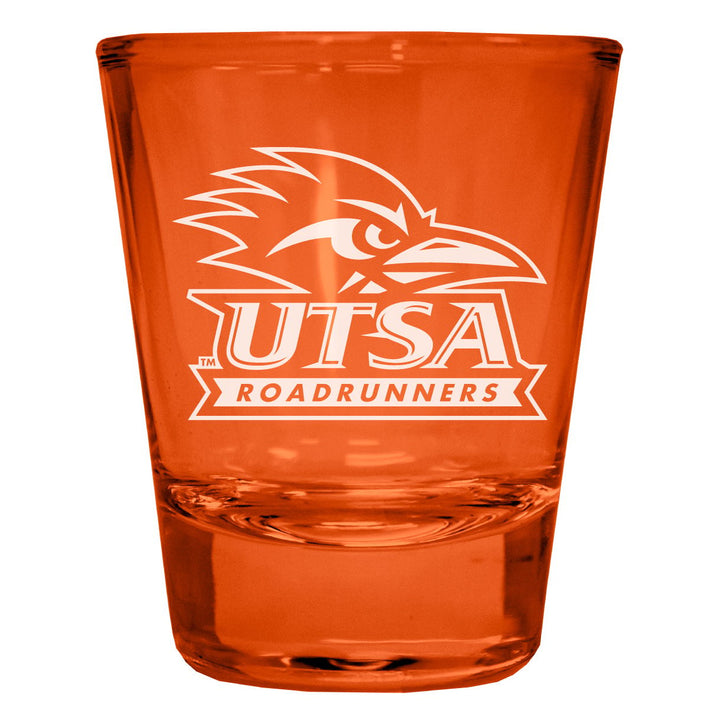 UTSA Road Runners Engraved Full Color 2oz Shot Glass Officially Licensed Collegiate Product Image 1