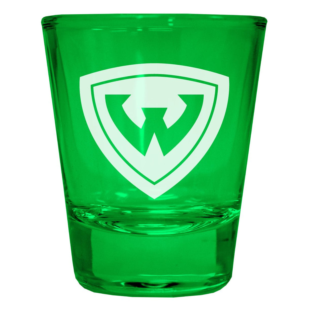 Wayne State Engraved Full Color 2oz Shot Glass Officially Licensed Collegiate Product Image 1