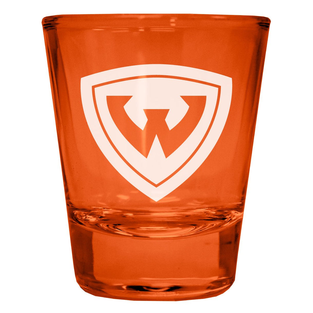 Wayne State Engraved Full Color 2oz Shot Glass Officially Licensed Collegiate Product Image 2