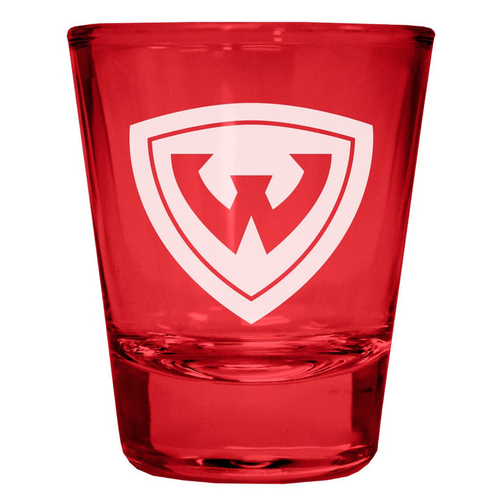 Wayne State Engraved Full Color 2oz Shot Glass Officially Licensed Collegiate Product Image 4