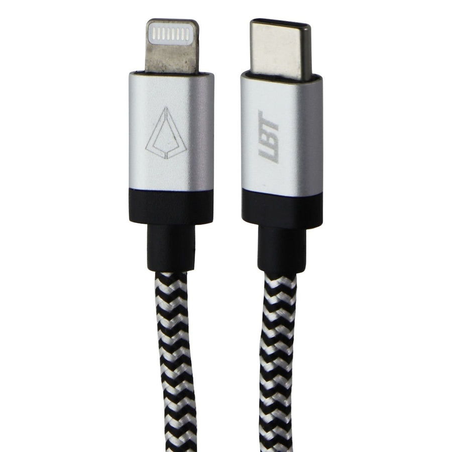 LBT (7-Ft) USB-C to Lightning 8-Pin Braided Charge Cable - Silver/White/Black Image 1