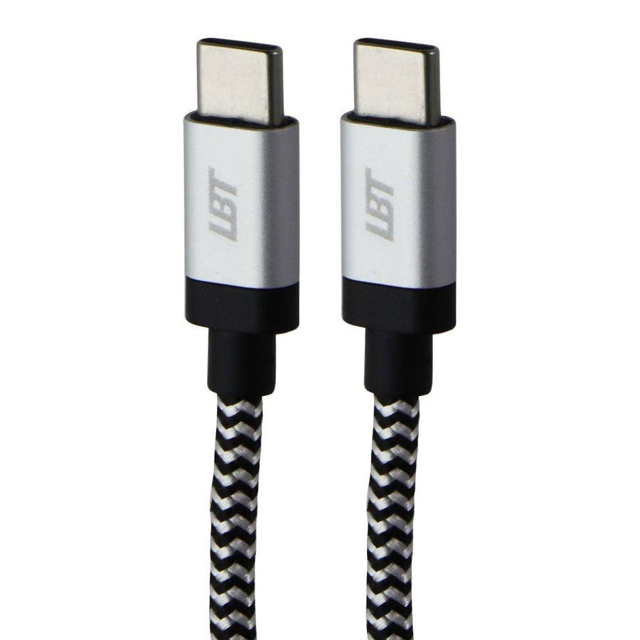 LBT (10-Ft) USB-C to USB-C Premium Braided Cable - Black/White/Silver Image 1