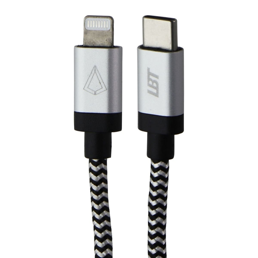 LBT (4-Ft) USB-C to Lightning 8-Pin Braided Charge Cable - Silver/White/Black Image 1