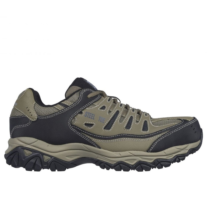 SKECHERS WORK Mens Relaxed Fit: Cankton ST Steel Toe Athletic Work Shoe Pebble/Black- 77055-PBBK PBBK Image 1