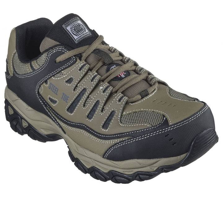 SKECHERS WORK Mens Relaxed Fit: Cankton ST Steel Toe Athletic Work Shoe Pebble/Black- 77055-PBBK PBBK Image 2