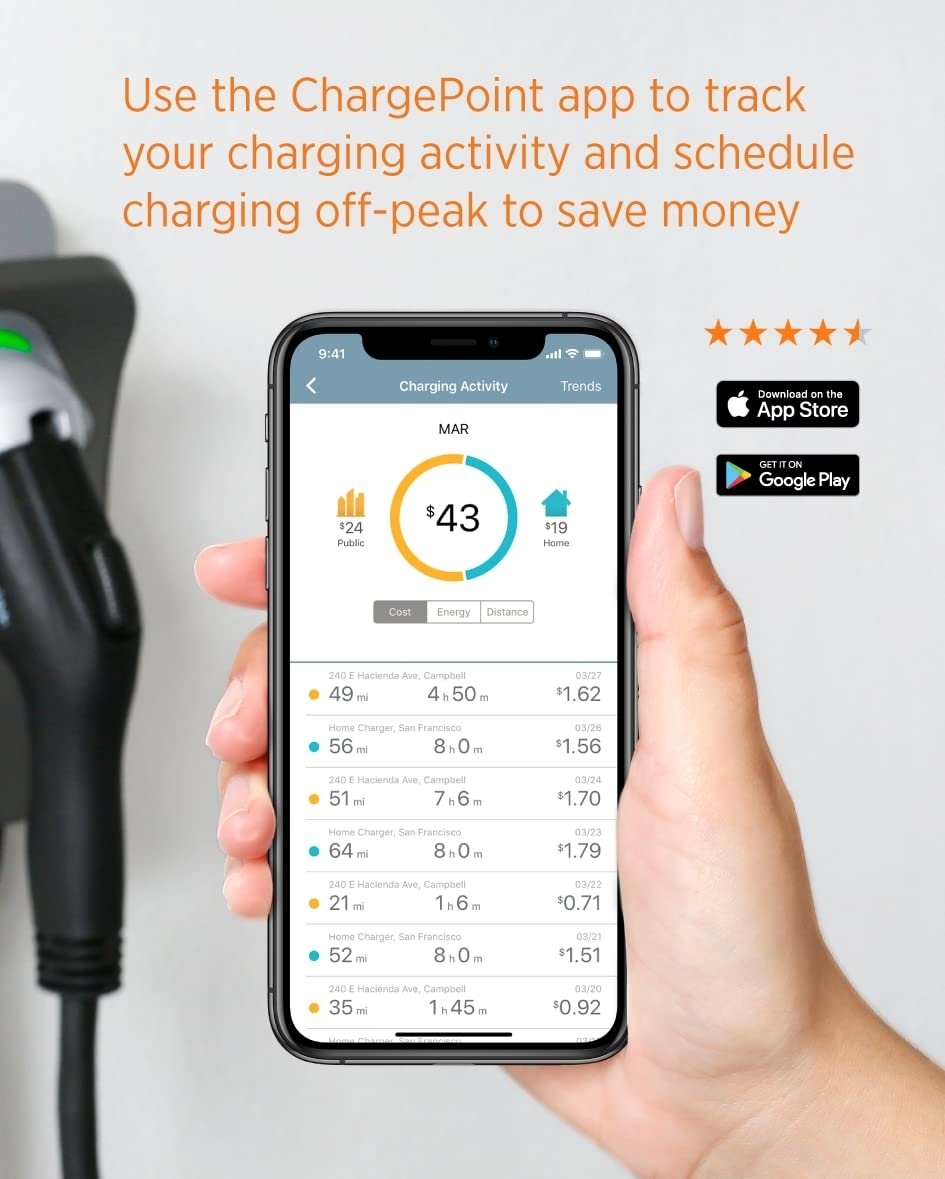 ChargePoint Home Flex Level 2 EV ChargerNEMA 14-50 Outlet 240V EVCompatible with All EVs (Tesla Requires Adapter)- Image 2