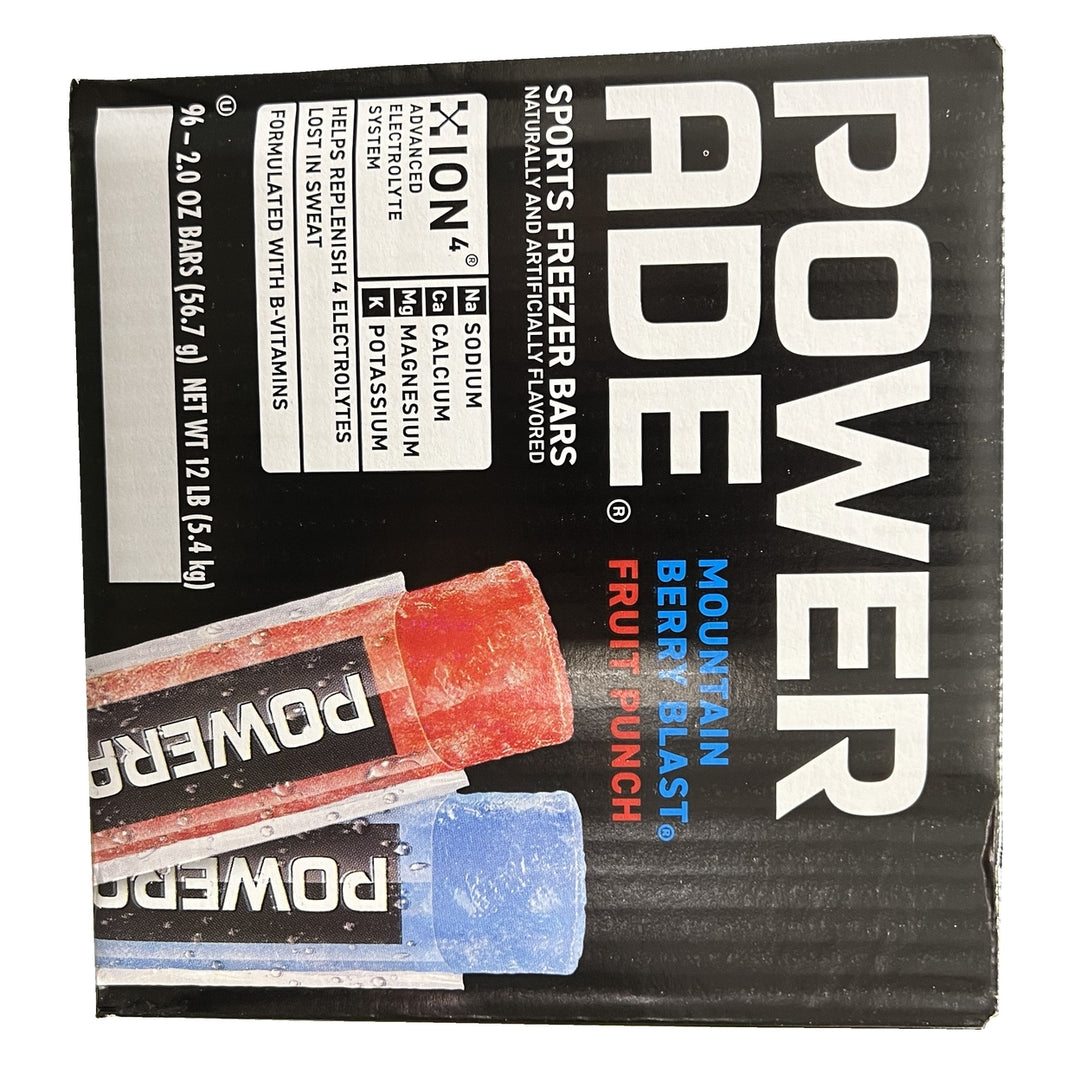 Powerade Sports Freezer BarsMountain Berry Blast and Fruit Punch2 Oz (96 Pack) Image 1