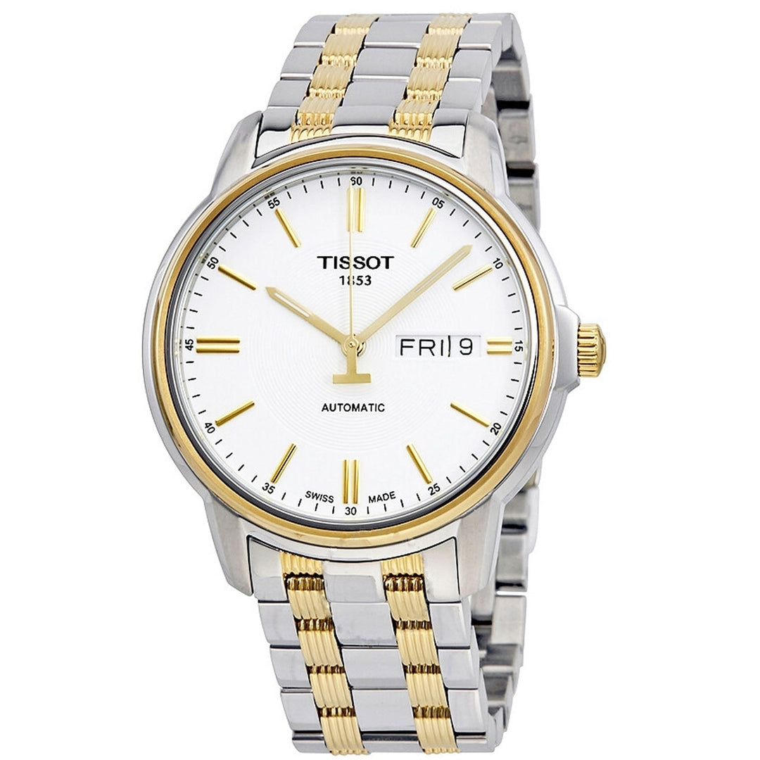 Tissot Mens Automatic III White Dial Stainless Steel Watch T0654302203100 Image 1