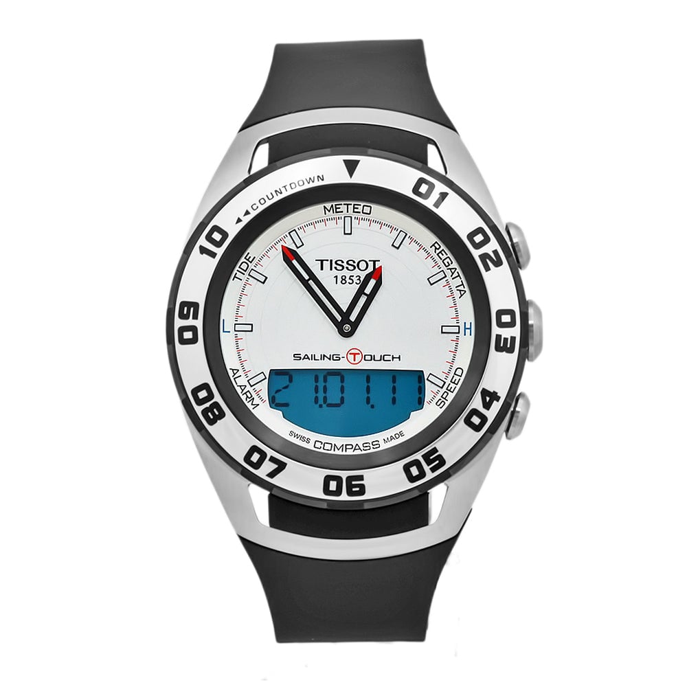 Tissot Sailing Touch Mens Watch Silver Dial Stainless Steel Rubber Strap T0564202703100 Image 1