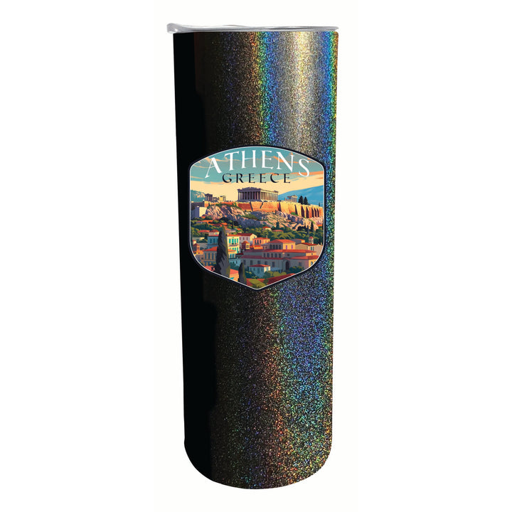 Athens Greece Acropolis Cityscape Design Souvenir 20 oz Insulated Stainless Steel Skinny Tumbler Image 3