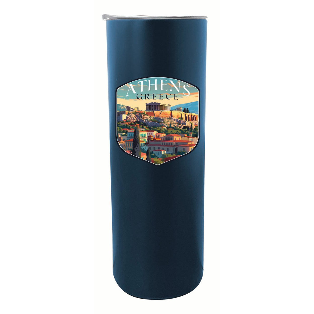 Athens Greece Acropolis Cityscape Design Souvenir 20 oz Insulated Stainless Steel Skinny Tumbler Image 4