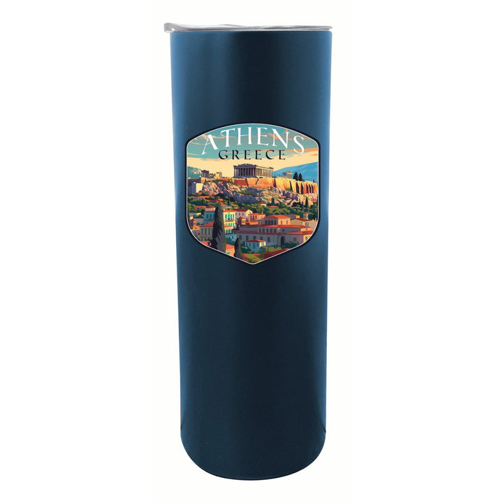 Athens Greece Acropolis Cityscape Design Souvenir 20 oz Insulated Stainless Steel Skinny Tumbler Image 4