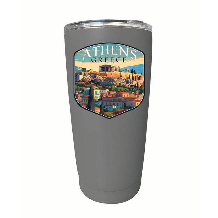 Athens Greece Acropolis Cityscape Design Souvenir 16 oz Stainless Steel Insulated Tumbler Image 1