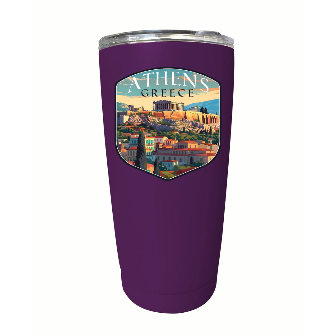 Athens Greece Acropolis Cityscape Design Souvenir 16 oz Stainless Steel Insulated Tumbler Image 4