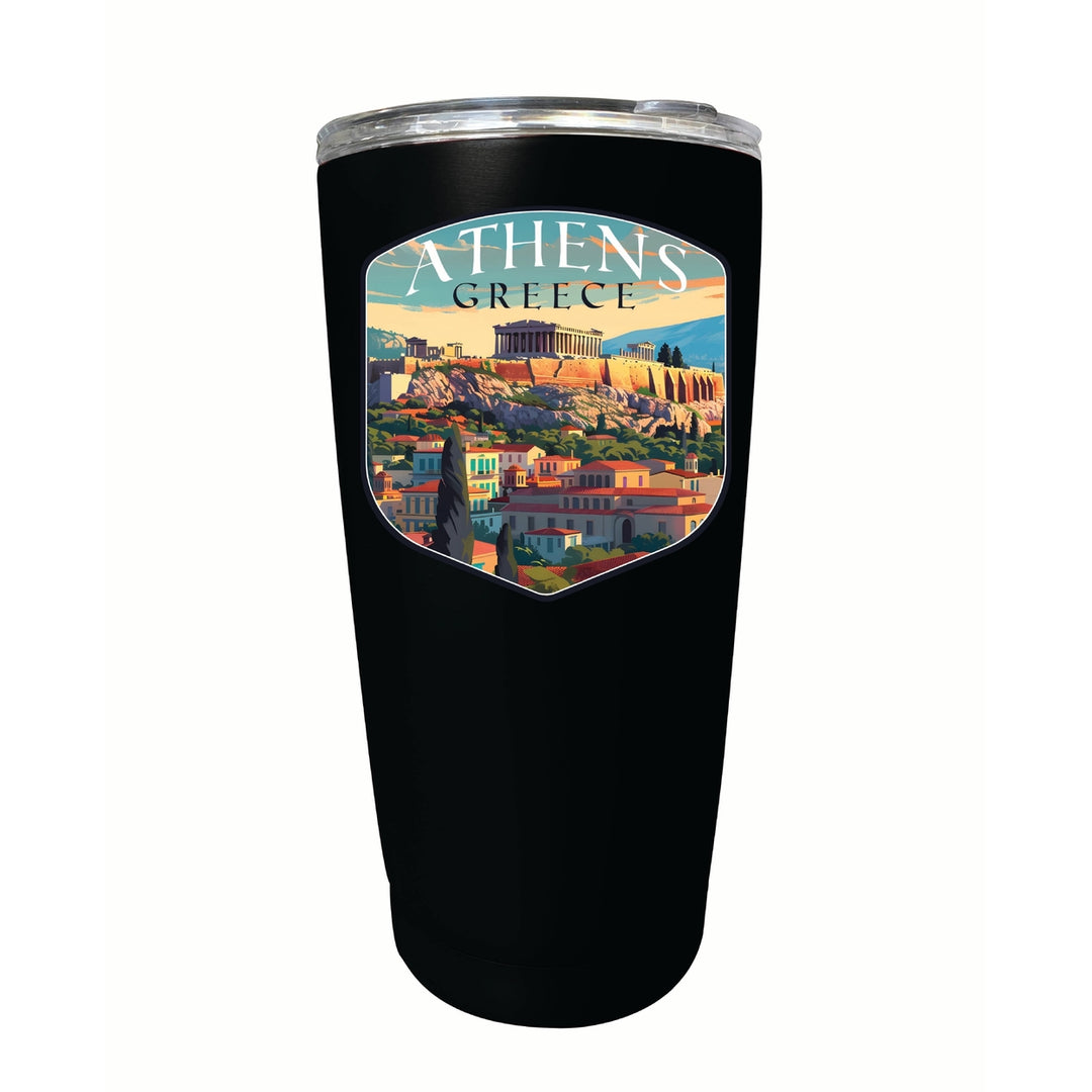 Athens Greece Acropolis Cityscape Design Souvenir 16 oz Stainless Steel Insulated Tumbler Image 6