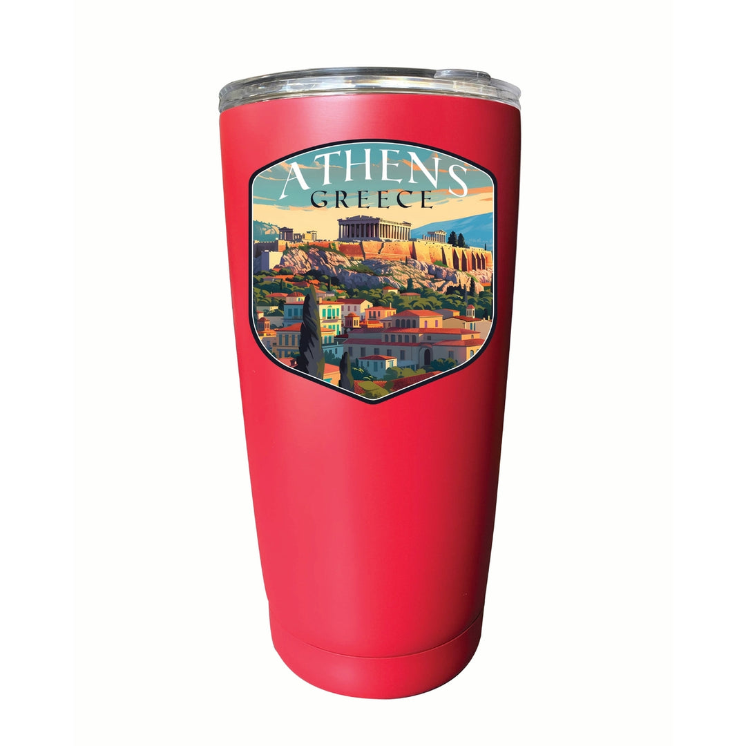 Athens Greece Acropolis Cityscape Design Souvenir 16 oz Stainless Steel Insulated Tumbler Image 7