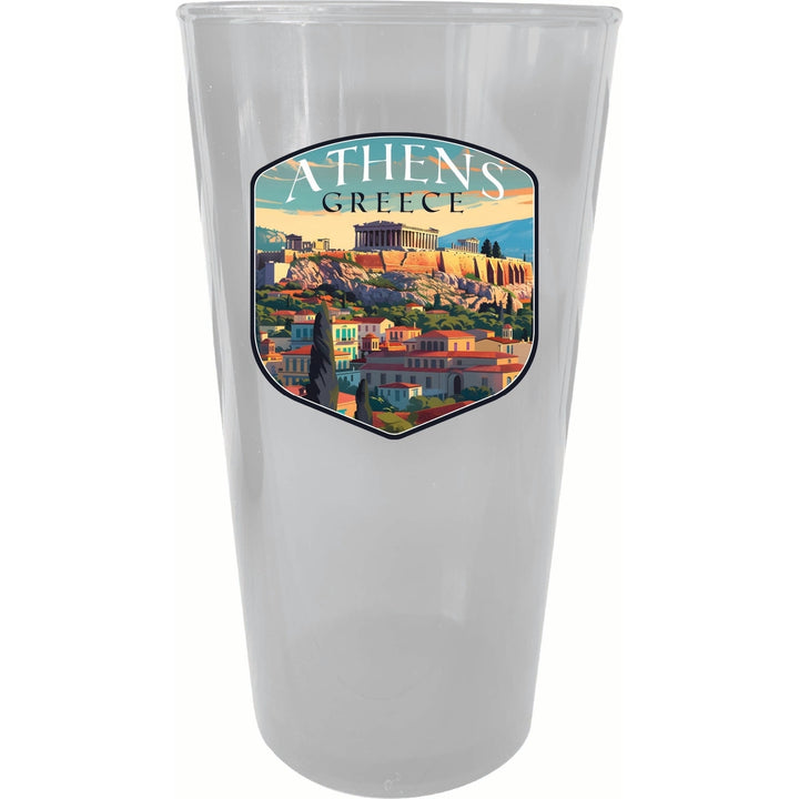 Athens Greece Acropolis Cityscape Design Souvenir Plastic 16 oz pint Image 1