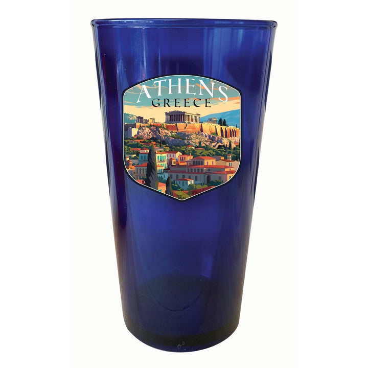 Athens Greece Acropolis Cityscape Design Souvenir Plastic 16 oz pint Image 3