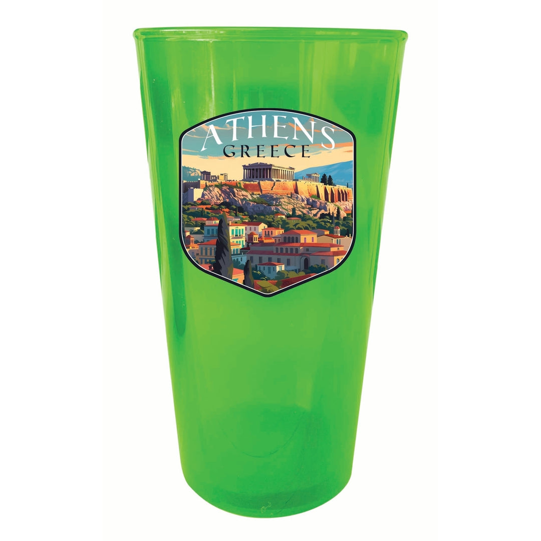 Athens Greece Acropolis Cityscape Design Souvenir Plastic 16 oz pint Image 4