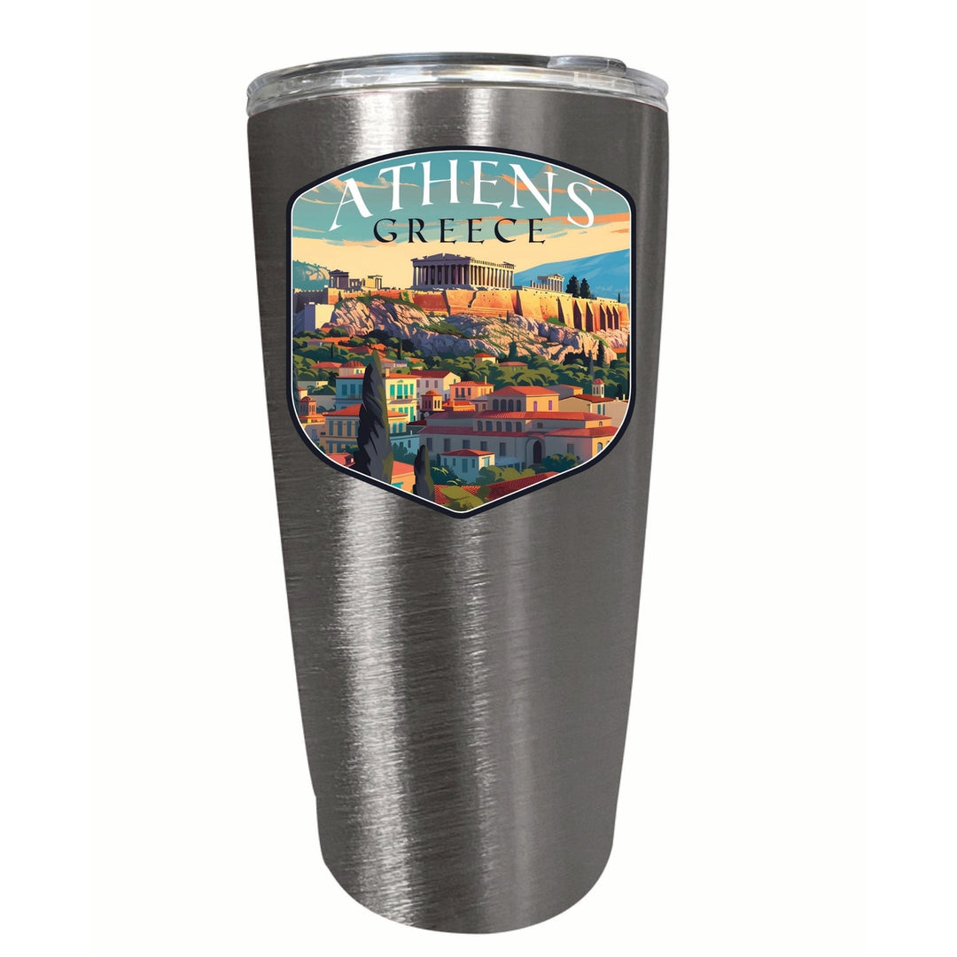 Athens Greece Acropolis Cityscape Design Souvenir 16 oz Stainless Steel Insulated Tumbler Image 10