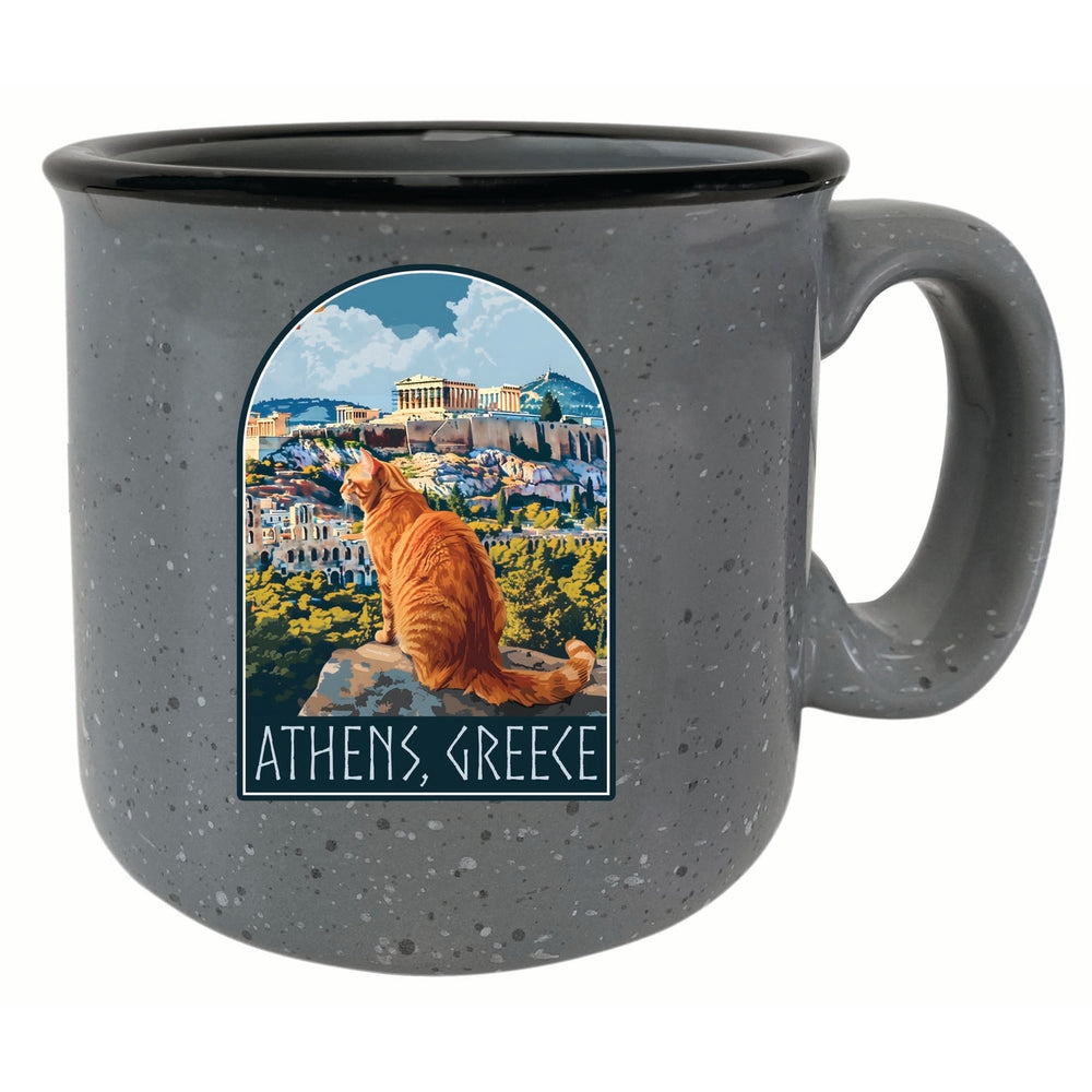 Athens Greece Cat Acropolis Design Souvenir 16 oz Ceramic camping mug Image 2