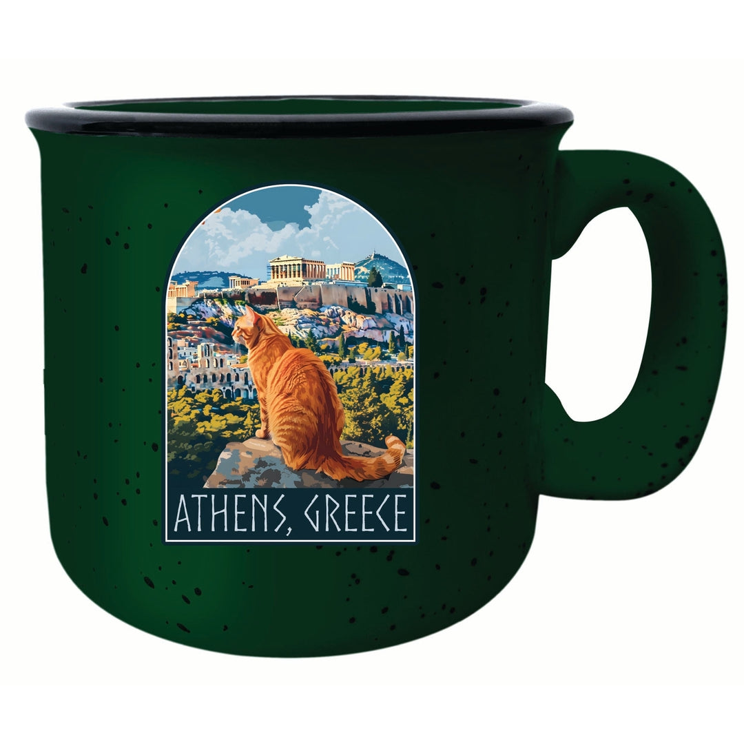 Athens Greece Cat Acropolis Design Souvenir 16 oz Ceramic camping mug Image 3