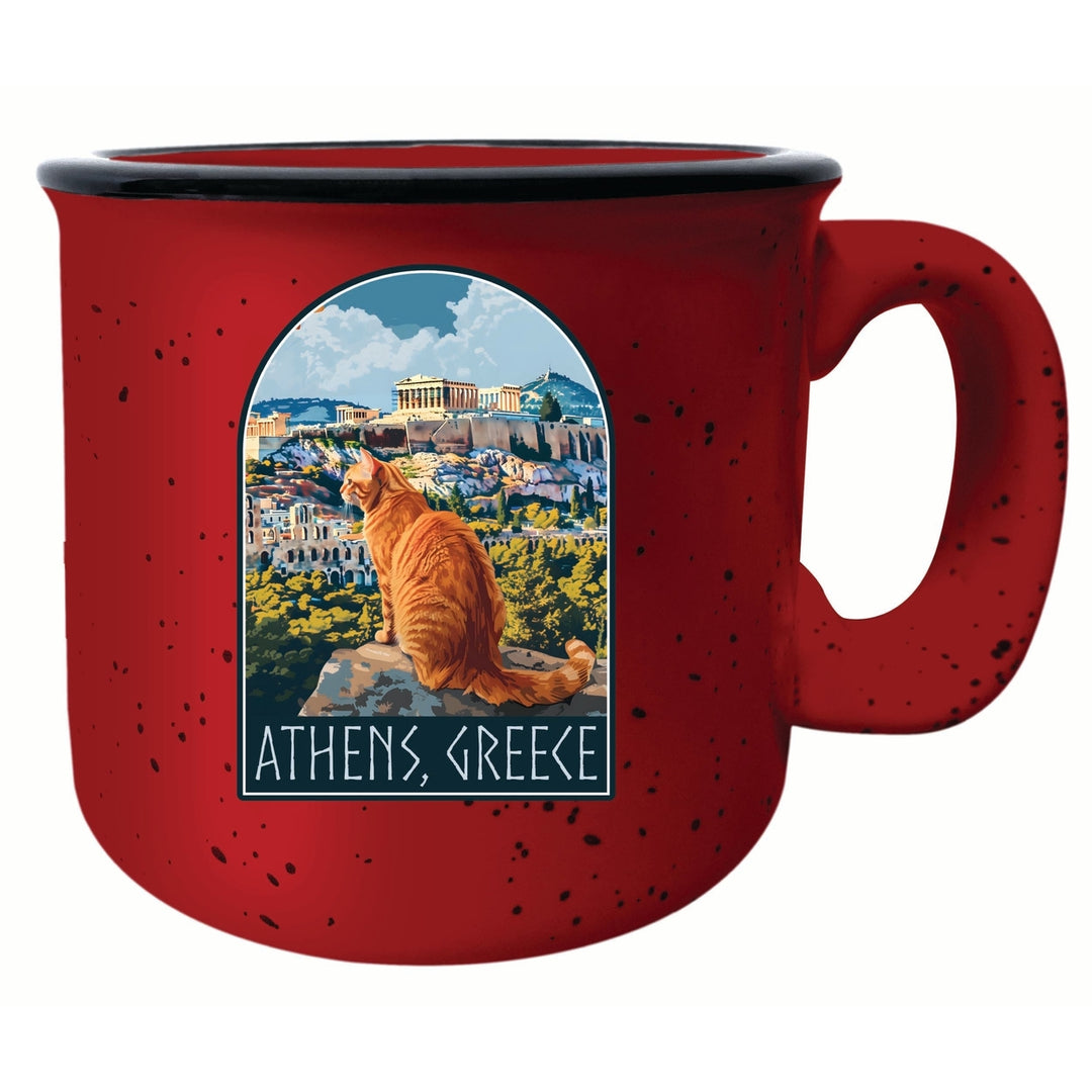 Athens Greece Cat Acropolis Design Souvenir 16 oz Ceramic camping mug Image 4