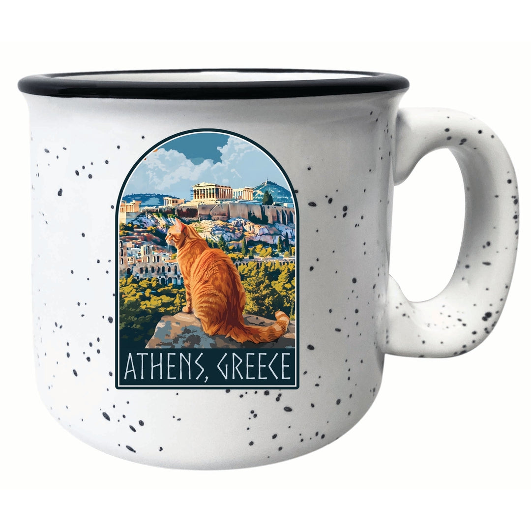 Athens Greece Cat Acropolis Design Souvenir 16 oz Ceramic camping mug Image 4