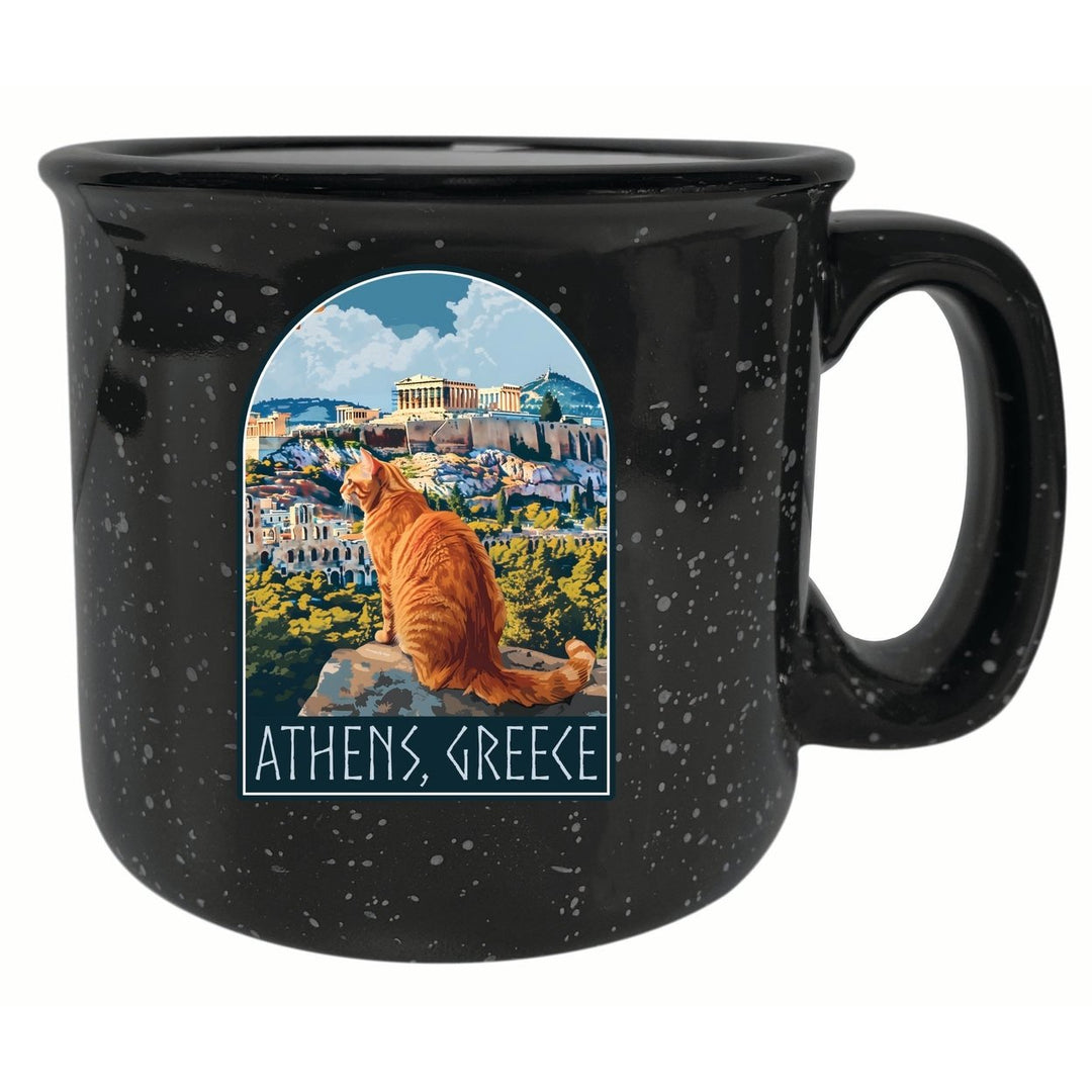 Athens Greece Cat Acropolis Design Souvenir 16 oz Ceramic camping mug Image 6