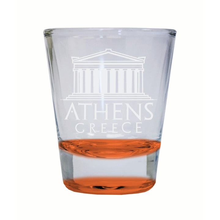 Athens Greece Souvenir 2 Ounce Engraved Shot Glass Round Image 3