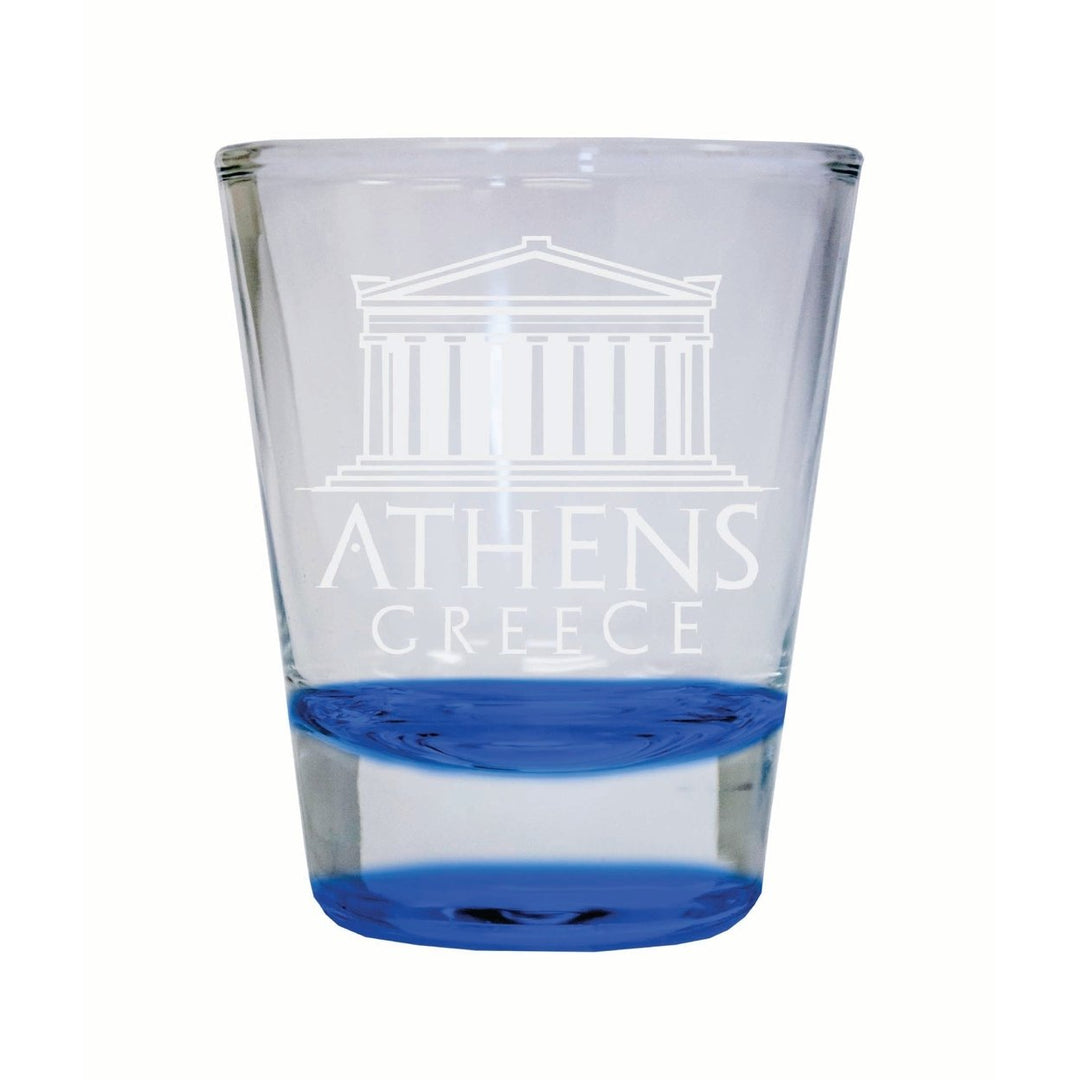 Athens Greece Souvenir 2 Ounce Engraved Shot Glass Round Image 4