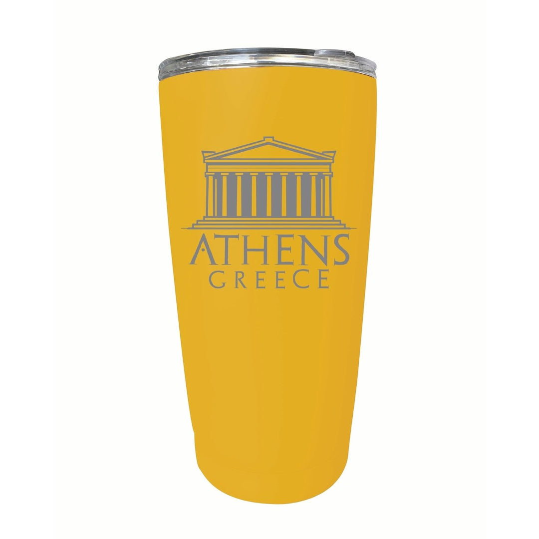 Athens Greece Souvenir 16 oz Engraved Stainless Steel Insulated Tumbler Image 1