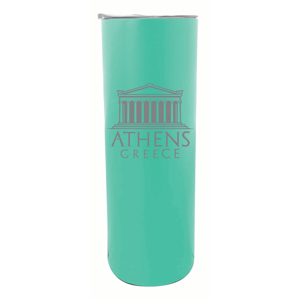 Athens Greece Souvenir 20 oz Engraved Insulated Stainless Steel Skinny Tumbler Image 2