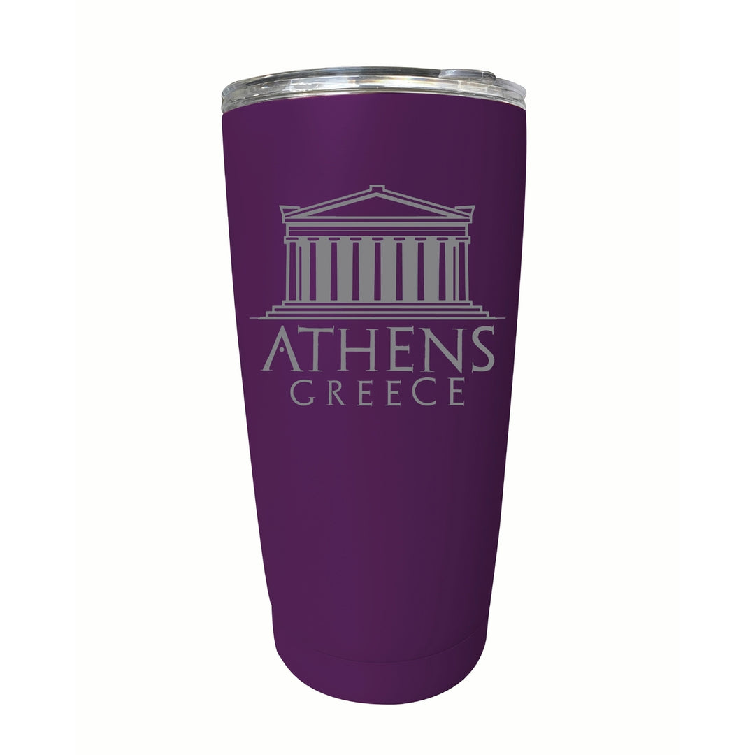 Athens Greece Souvenir 16 oz Engraved Stainless Steel Insulated Tumbler Image 3