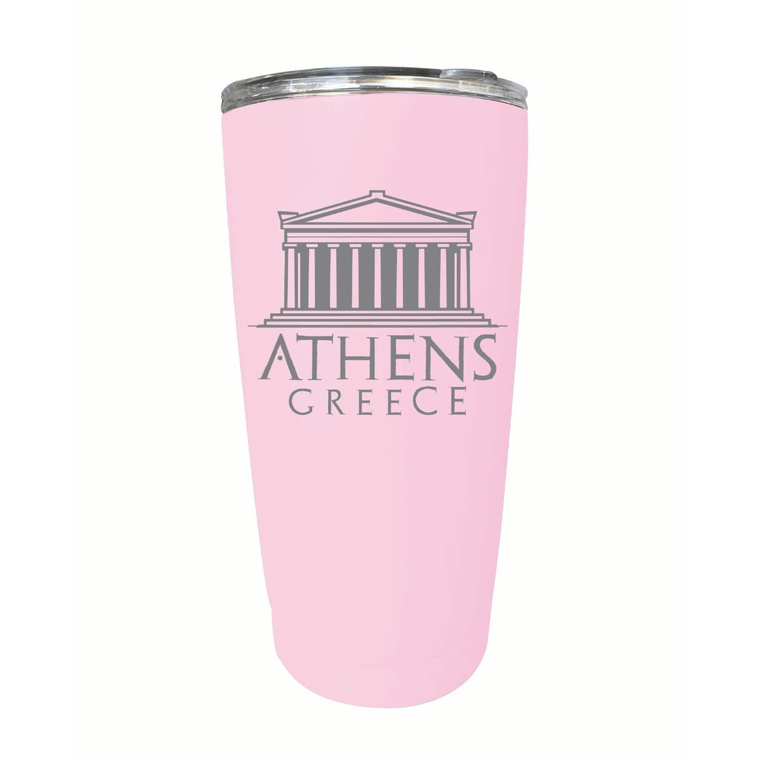 Athens Greece Souvenir 16 oz Engraved Stainless Steel Insulated Tumbler Image 1