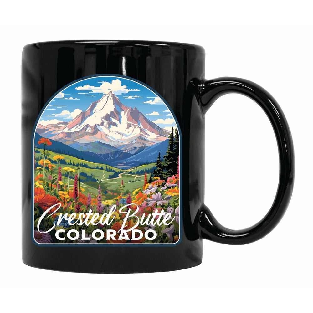 Crested Butte Mountain Colorado Wildflowers Design Souvenir 12 oz Ceramic Coffee Mug Image 2